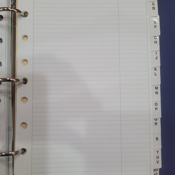 7.5" x 9" Binder w/ Set of Undated "Diary & Work Record" Pages and Address Tabs - Picture 3 of 4